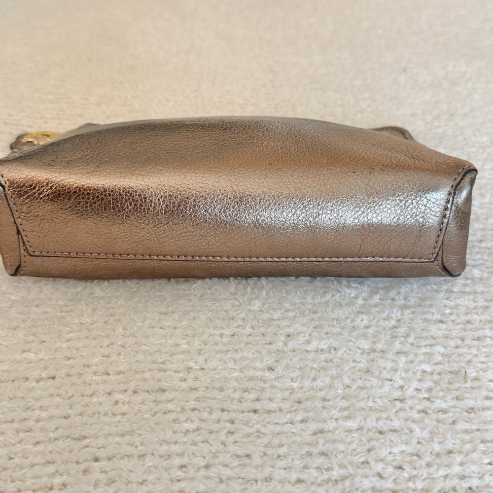 Coach Bleeker Metallic Bronze Gold Leather Clutch Wristlet - Picture 8 of 13